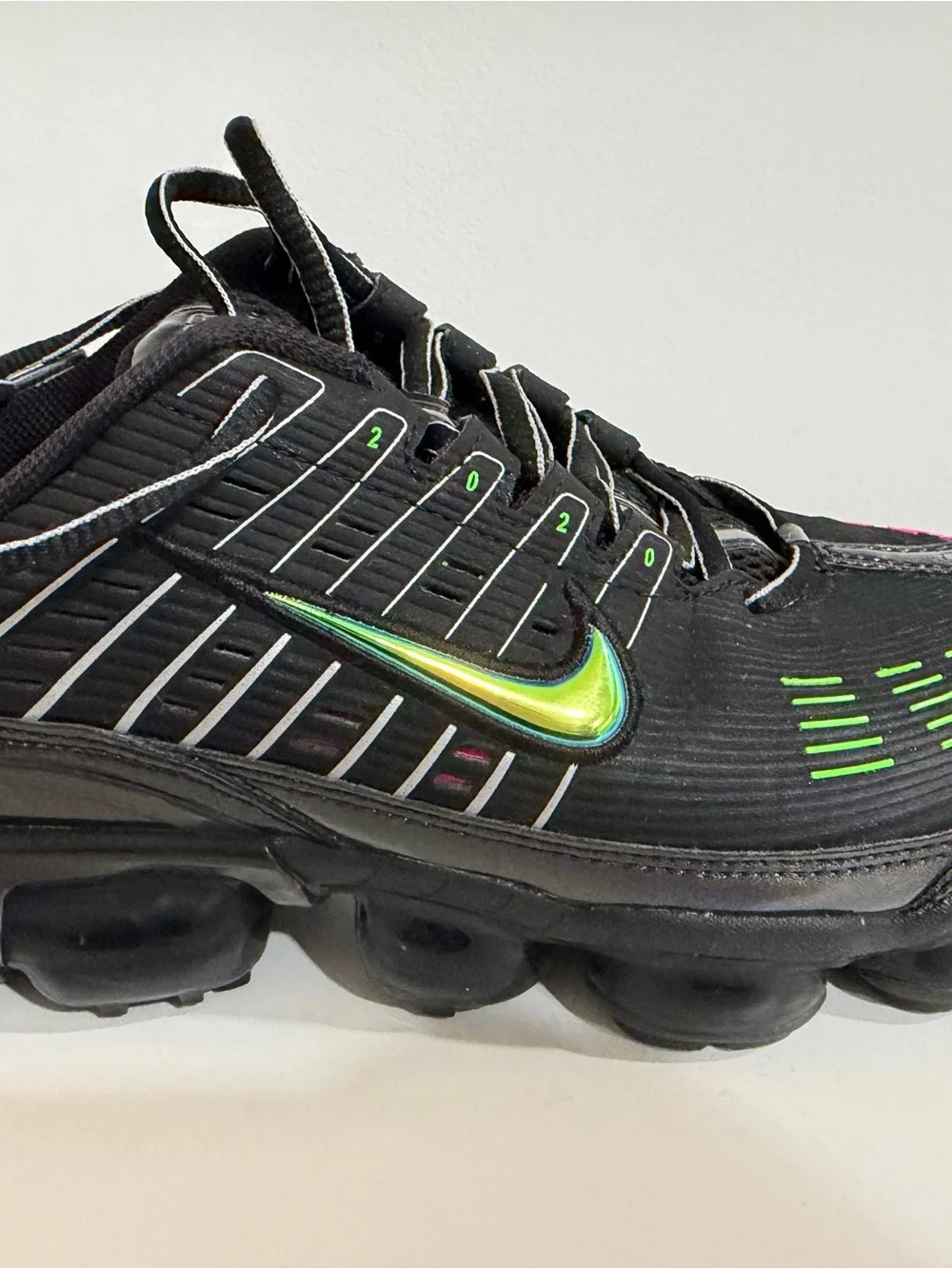 Nike Black Sneakers with Neon Green and Pink Accents